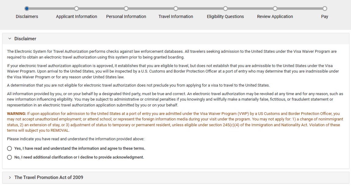 how to fill out esta form